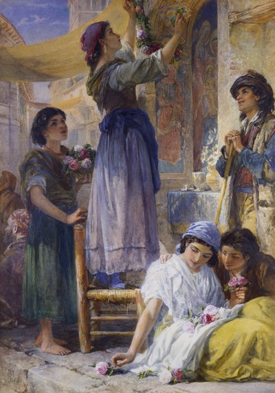 Preparing for the Festival by Frank William Warwick Topham